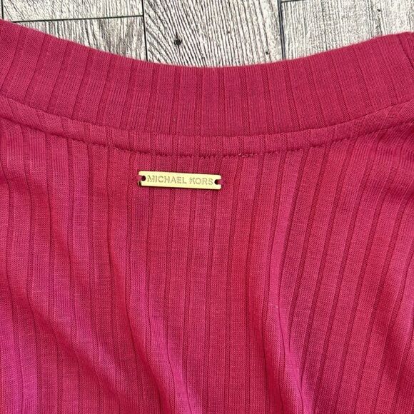 Michael Kors Pink Ribbed Cardigan Size Small - Picture 5 of 6